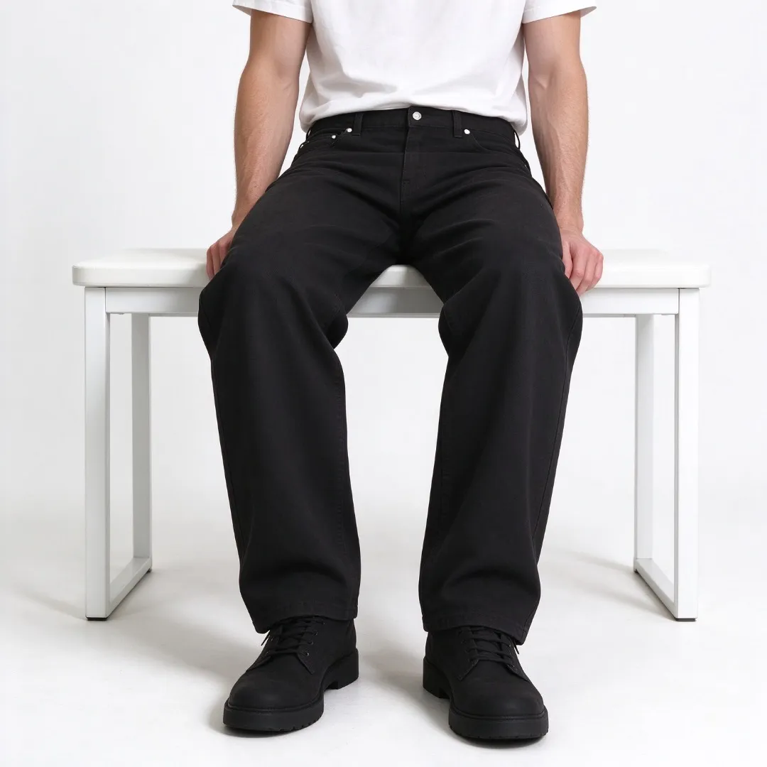 Louis Vuitton studded solid color straight leg trousers